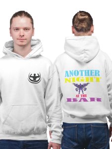 Another Night At The Bar printed artswear white hoodies for winter casual wear specially for Men