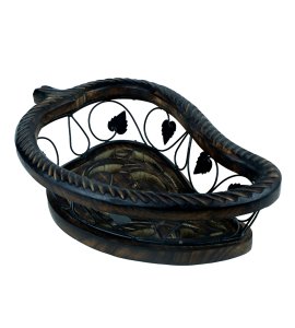Mango shaped iron-wooden fruit and vegetable basket / vessel/ tokri for kitchen and dining table