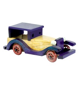 Wooden vintage style classic large jeep toy game for kids (collectible item) (purple)