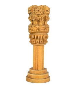 Kadam wooden satyamev jayate national emblem /ashok stambh/ pillar with four lions for home decor(Set of 4)