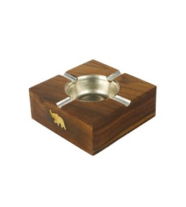 Wooden multipurpose square shaped Ashtray for cigerrates' ashes for home and office