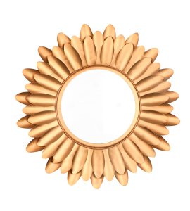 Sun burst mirror/ Sheeshah / sunflower shaped decorative wall mirror for home decor (brass colour)