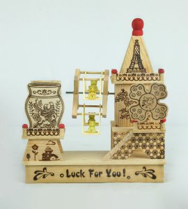 Wooden vintage showpiece house/ multiuse cottage windmill music box for home decor