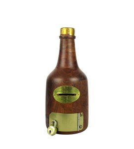 Wine bottle shape handcrafted money bank /gullak for kids with a coin slot