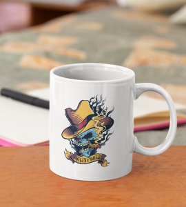 Blue skull - animation themed printed ceramic white coffee and tea mugs/ cups for animation lovers