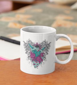 3 Roses With Branches-Printed Coffee Mugs