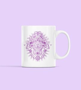 2 Elephants Facing Opposite (BG Purple) - animation themed printed ceramic white coffee and tea mugs/ cups for animation lovers
