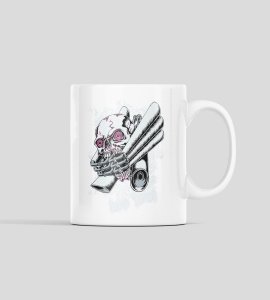 6 Broken Hands on Skull - animation themed printed ceramic white coffee and tea mugs/ cups for animation lovers