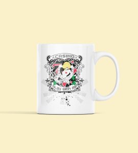 Casino, A White Girl Looking Left - animation themed printed ceramic white coffee and tea mugs/ cups for animation lovers
