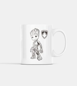 Groot - animation themed printed ceramic white coffee and tea mugs/ cups for animation lovers