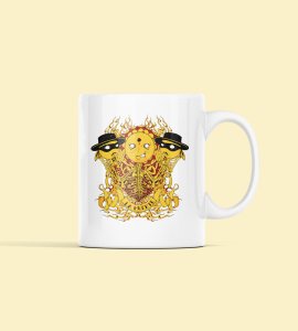 La Muerte, (yellow devil) - animation themed printed ceramic white coffee and tea mugs/ cups for animation lovers
