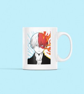 Shoto Todoroki - animation themed printed ceramic white coffee and tea mugs/ cups for animation lovers