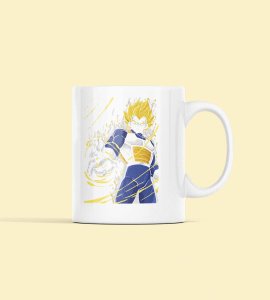 Vegeta - animation themed printed ceramic white coffee and tea mugs/ cups for animation lovers
