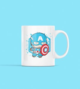 Captain America - animation themed printed ceramic white coffee and tea mugs/ cups for animation lovers