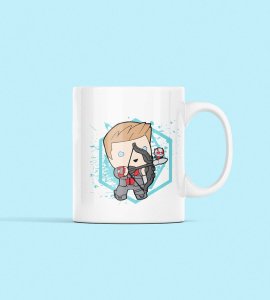 Hawkeye - animation themed printed ceramic white coffee and tea mugs/ cups for animation lovers