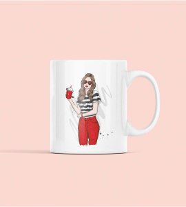 Zebra design top girl - animation themed printed ceramic white coffee and tea mugs/ cups for animation lovers
