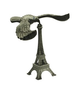 Perfectly designed metal Eiffel Tower resin with balanced eagle showpiece/ showcase for home and office decor