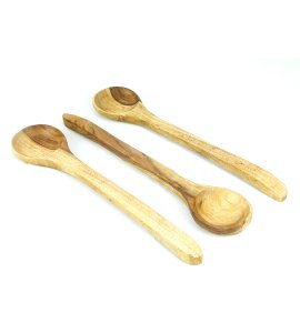 Wooden non-sticky soup ladle/ spatula/ kalchul for kitchen (set of 3)