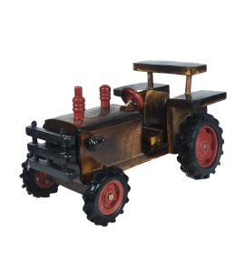 Wooden shining red wheels based tractor toy game for toddlers & childrens (collectible item)