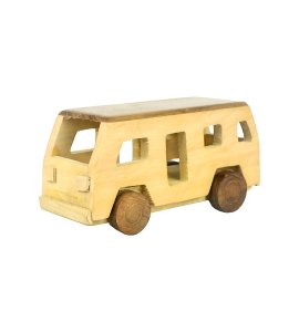 Wooden large bus toy game for kids (collectible item) (yellow)