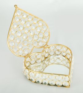 Golden crystal Heart shaped box - decoration purpose, home and decore beautiful handmde - Vibrant Lighting.