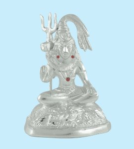 Shiva statue: Beatifully handcrafted sterling silver Lord Shiva murti -Gifts for All Occasions - Peaceful & Meditating Atmosphere -Negative Energy Absorption