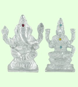 Ganesh ji and lakshmi maa: Beautiful Hand Carved, Hindu God Goddess Set of Ganesha and Lakshmi.