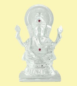 Lord ganesha: Sterling silver handmade lord Ganesha murti 1