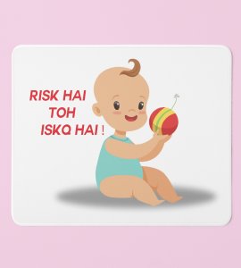 Diwali Funny Meme Mouse Pad - Risk Hai To Ishq Hai