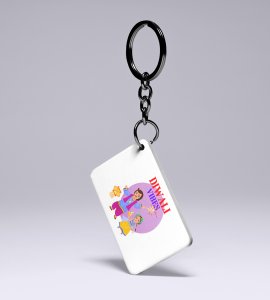 Diwali Vibes Keychain - Cherishing Father-Daughter Moments(Pack Of 2)