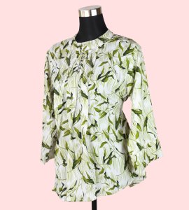 Fresh in Green: Women's Light Green Top with Lovely Floral Print