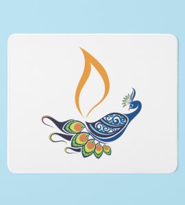 Diwali Peacock Mouse Pad - Majestic and Regal, Festive Beauty