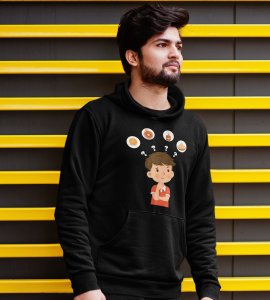 A child thinking printed diwali themed black Hoodie specially for diwali festival