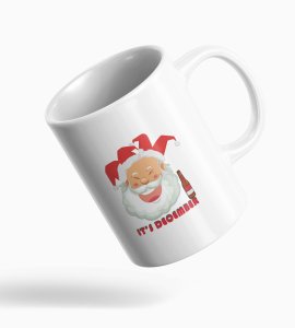 Its December Santa Happy Face Design Coffe Mug Best Gift For All Boys Girls Friends