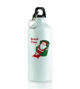 Santa On Break: Funny Designed Sipper Bottle by (brand) Best Gift For Secret Santa