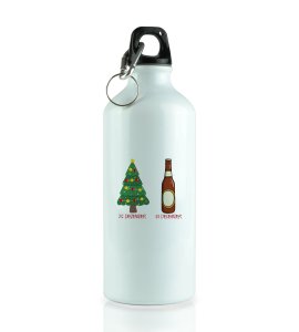 Christmas Cheer Later Chilled Beer: Humorously Designed Sipper Bottle by (brand) Perfect Gift For Secret Santa