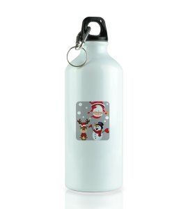 Snowflake Sips: Unwrap Joy with (brand)  Sipper Bottle- Durable Design for Festive Gifts For Boys Girls