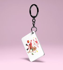 Happy Santa: Funny & Cute Designer Key Chain byPerfect Gift For Secret Santa