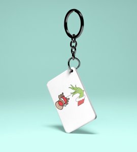 Alien With Reindeer : Funny Designer Key Chain byPerfect Gift For Secret Santa