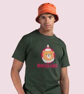 Winter Vibes: Welcome Christmas With(Green) T-shirt Perfect Gift For Kids Boys Girls