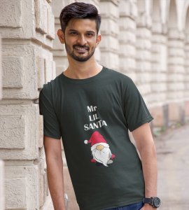 Gentleman Santa T-shirt: Best Gift For Secret Santa(Green) Perfect Gift For Boys Girls