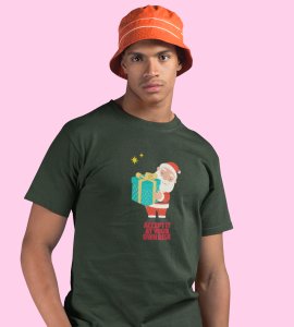 Gift Man Santa: Perfectly Printed T-shirt (Green) Best Gift For Boys Girls