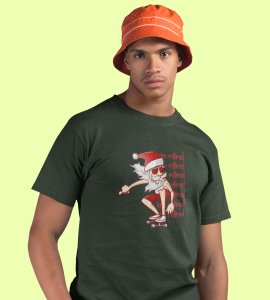 Savage Santa: Cool Printed T-shirt (Green) Perfect Gift For Secret Santa