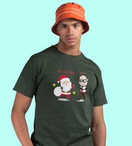 Corporate Santa: Funny Printed T-shirt (Green) Best Gift For Secret Santa