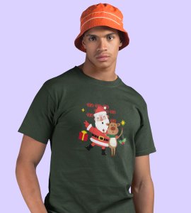 Happy Santa: Best Printed T-shirt (Green) Best Gift For Kids