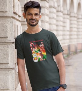 Find The Santa : Beautifully Crafted T-shirt (Green) Perfect Gift For Kids