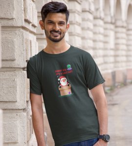 Sorry Kids Last Gift : Funny Printed T-shirt (Green) Most Liked Gift For Secret Santa