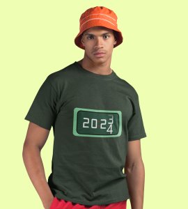 Year Changing Clock : New Year Printed T-shirt (Green) Best Gift For Secret Santa