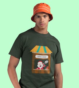 Santa's Gift Shop: Beautifully Printed T-shirt (Green) Best Gift For Secret Santa