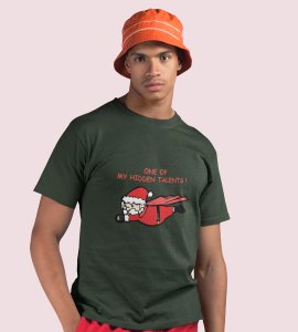 Super Santa : Unique And Funny Printed T-shirt (Green) Perfect Gift For Boys Girls
